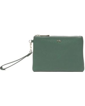 V73 Logo-Lettering Clutch Bag - Green