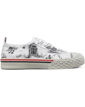 Thom Browne Canvas Hector Toile Low-Top Trainers - White