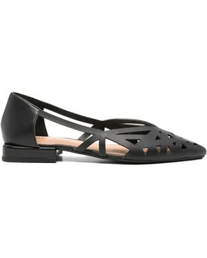 Gioseppo Bumala Cut-Out Leather Ballet Flats - White