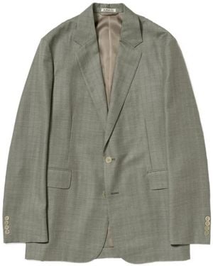 AURALEE Striped Wool Blazer - Green