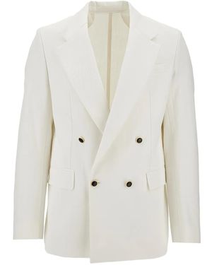 MARSĒM Double-Breasted Blazer - White