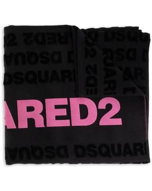 DSquared² Serviette De Bain À Logo Imprimé - Black