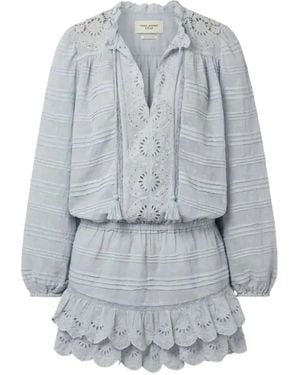 Isabel Marant Robe Preya À Broderie Anglaise - Gray