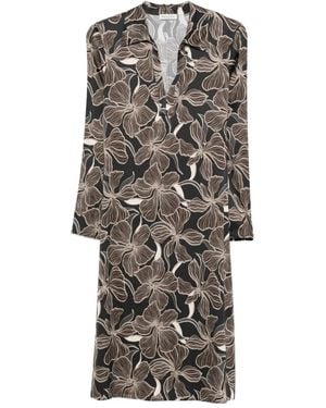 Marc O' Polo Floral-Print Midi Dress - Grey