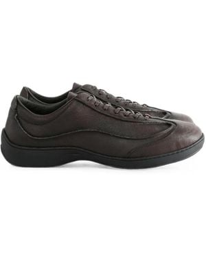 Kiko Kostadinov Baskets Sargo En Cuir À Empiècements - Black