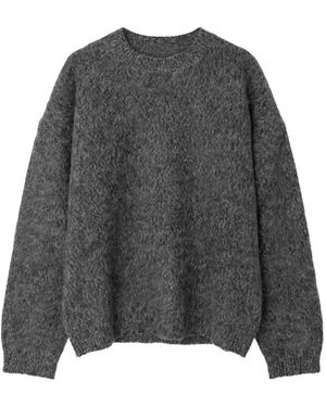 Amaranto Pull En Maille À Effet Brossé - Grey
