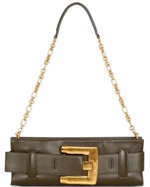 Balmain Anthem Leather Clutch Bag - Metallic