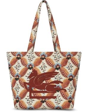 Etro Floralia プリント ハンドバッグ M - ピンク