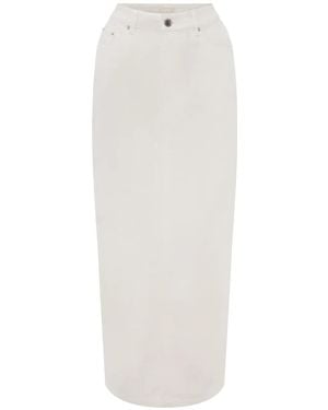 Posse Harvey Denim Skirt - White