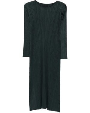 Pleats Please Issey Miyake Pleated Midi Dress - Green