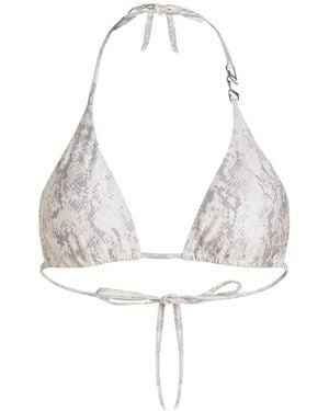 KARL LAGERFELD Haut De Bikini Triangle À Imprimé Serpent - White