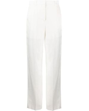 Krizia High-Waist Straight-Leg Pants - White