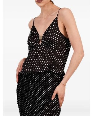 SIMONA CORSELLINI Polka-Dot Button-Detail Top - Black