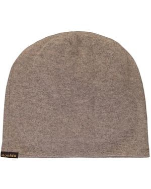 Moorer Knit Beanie Hat - Brown