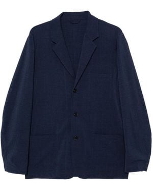 Paul Smith Houndstooth-Pattern Single-Breasted Jacket - Blue