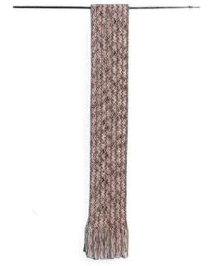 Missoni Zigzag-Knit Fringed Scarf - White