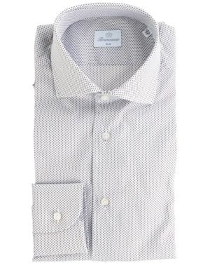 BRANCACCIO Micro-Patterned Slim-Fit Shirt - White