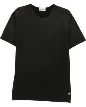 Antik Denim Faded-Effect Logo-Plaque T-Shirt - Black