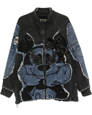 MINIME Oversized-Jacke Im Patchwork-Look Mit Pailletten - Schwarz