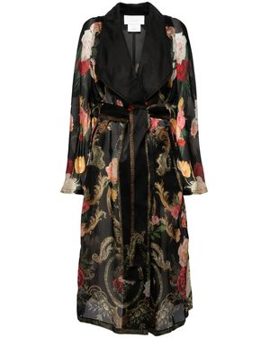 CAMILLA Cappotto A Fiori - Nero