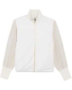 Fabiana Filippi Ribbed-Knit Panelled Jacket - White