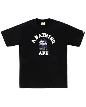 A Bathing Ape Glitch Woodland Camo University T-Shirt - Black
