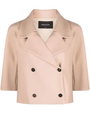 Fabiana Filippi Double-Breasted Cropped Jacket - Natural