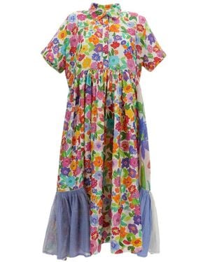 Péro Floral-Print Cotton-Silk Maxi Dress - White