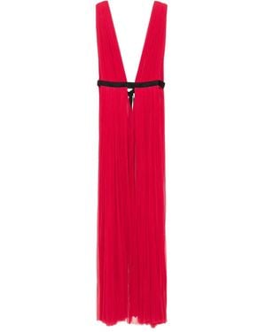 ROSERRY Vestido Largo Santorini Con Cuello En V - Rojo