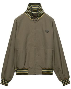 Prada Popeline Jack Met Col - Groen