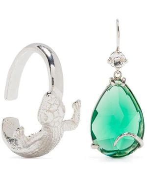 Wouters & Hendrix Salamander-Motif Earrings - Green