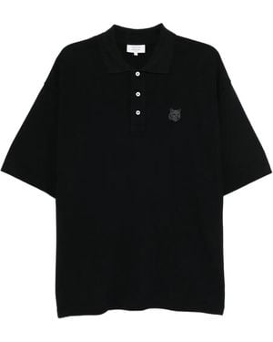 Maison Kitsuné Fox Head Polo Shirt - Black