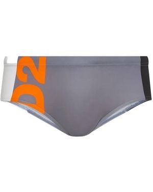 DSquared² Colour-Block Swim Briefs - Grey