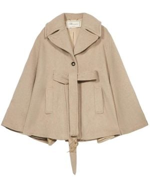 Blumarine Cape Mit Breitem Kragen - Natur