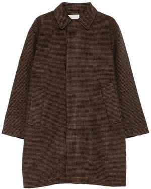 Universal Works Houndstooth-Pattern Coat - Brown