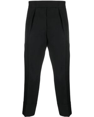 SAPIO Pleated Cropped Trousers - Black