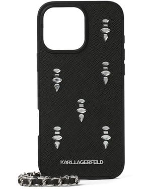 Karl Lagerfeld Crystal-Embellished Iphone 16 Pro Max Case - Black