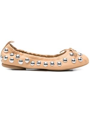 Hogan Studded Ballet Flats - Natural