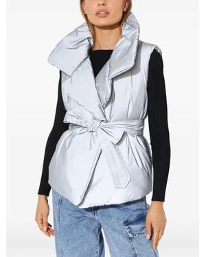 Norma Kamali Gilet Matelassé À Ceinture Nouée - Bleu