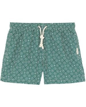 GASSA D'AMANTE Logo-Detail Drawstring Swim Shorts - Green