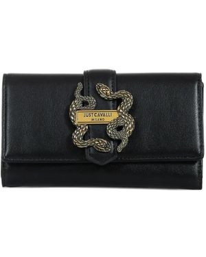 Just Cavalli Snake-Plaque Wallet - Black