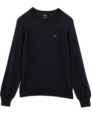 A.P.C. Pullover Mit Logo-Stickerei - Blau