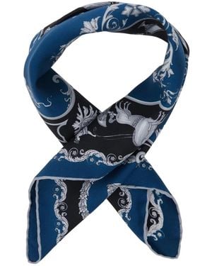 Versace Foulard En Soie À Motif - Bleu