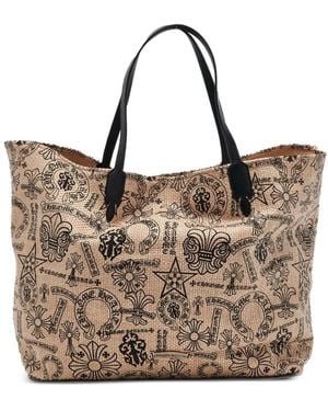 Chrome Hearts Stencil-Monogram Cross Tote Bag - Brown