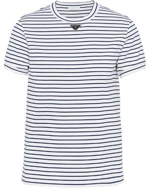 Prada T-shirt Aus Baumwolle - Weiß
