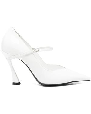 Mugler 100 Leather Court Shoes - White