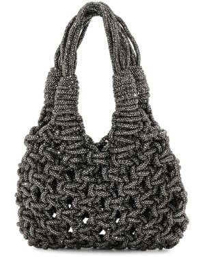 HIBOURAMA Mini Vannifique Crystal-Embellished Tote Bag - Black