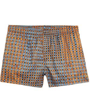 Osklen Bent Sun Geometric-Pattern Swim Shorts - White