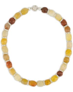 Julietta Collar de cuentas natural aventurine - Metálico