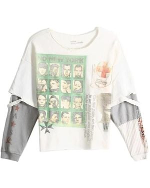 SAITOS Hybrid Medic Graphic-Print Layered Sweatshirt - White